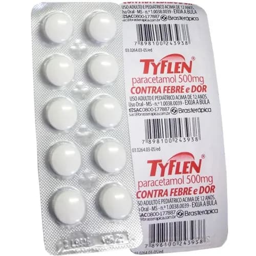 Imagem de Tyflen 500mg, blíster com 10 comprimidos