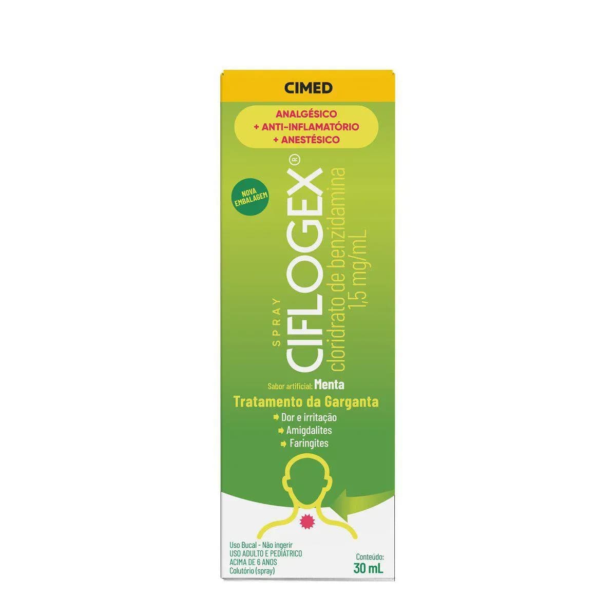 Imagem de Spray para Garganta Ciflogex Sabor Menta 30ml