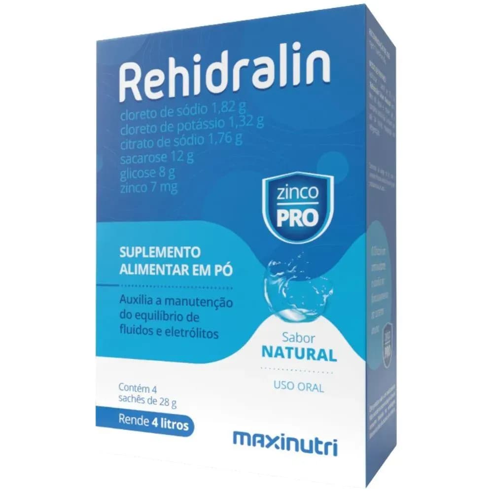 Imagem de Rehidralin (Repositor de Eletrólitos) 4 Sachês - Maxinutri Natural