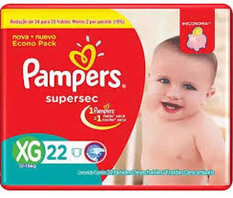 Imagem de Fralda Supersec Pacotao ”Xg” Pampers Simples C/22 unidades