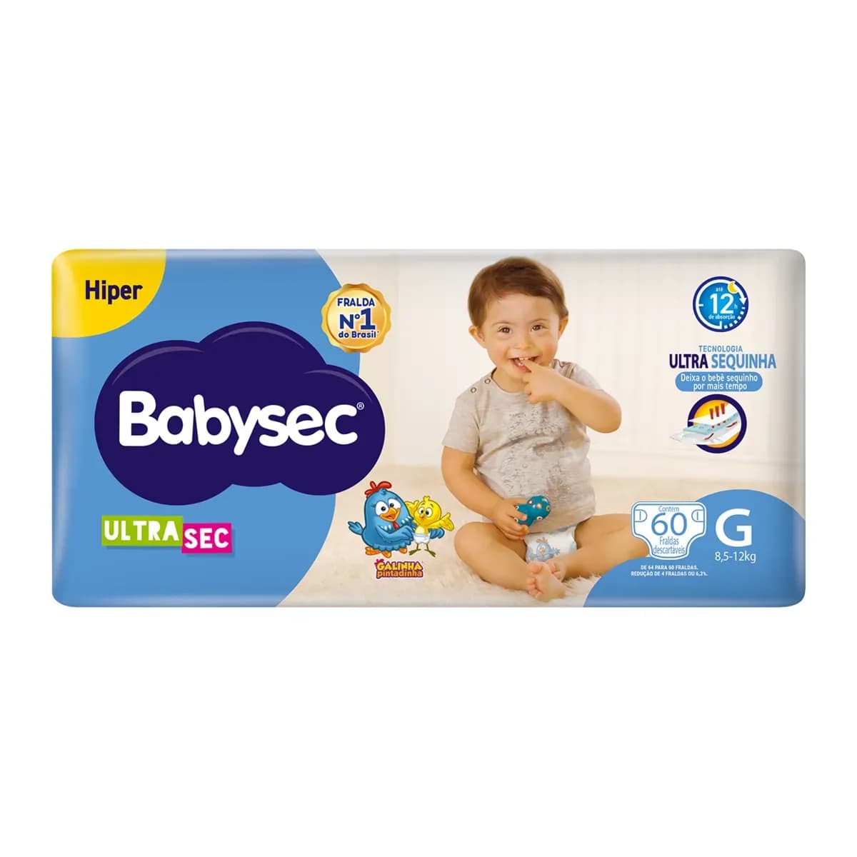 Imagem de Fralda Babysec Ultrasec Galinha Pintadinha Hiper G 60 unidades