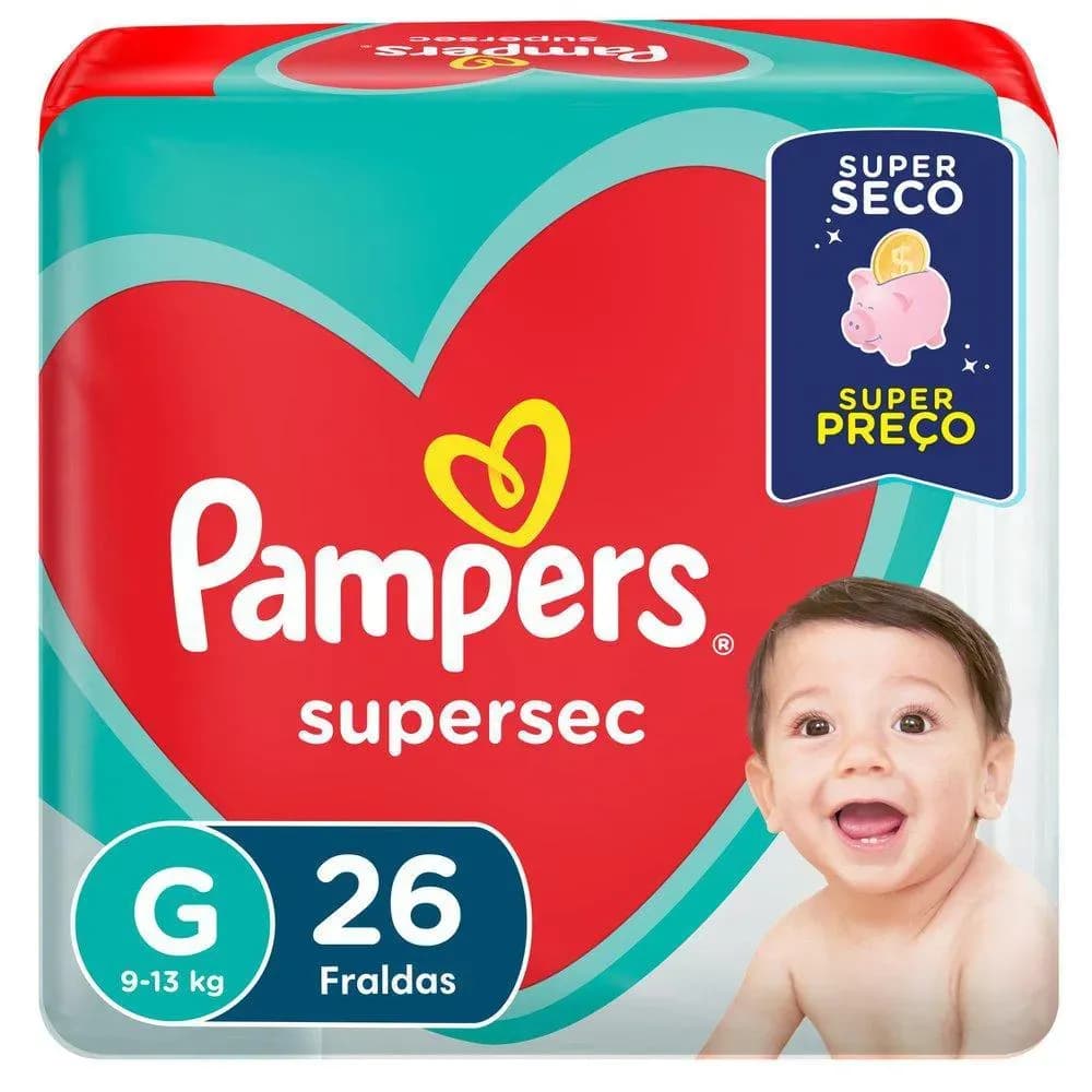 Imagem de Fralda Supersec Pacotao ”G” Pampers Simples Pc26un