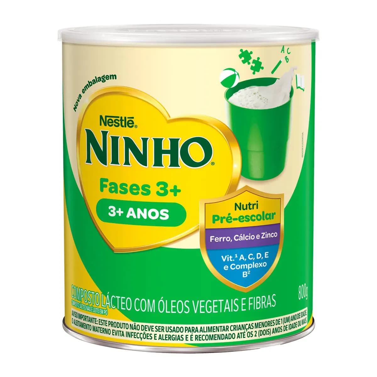 Imagem de Composto Lácteo Ninho Fases 3+ Nestlé 3 a 5 anos 800g