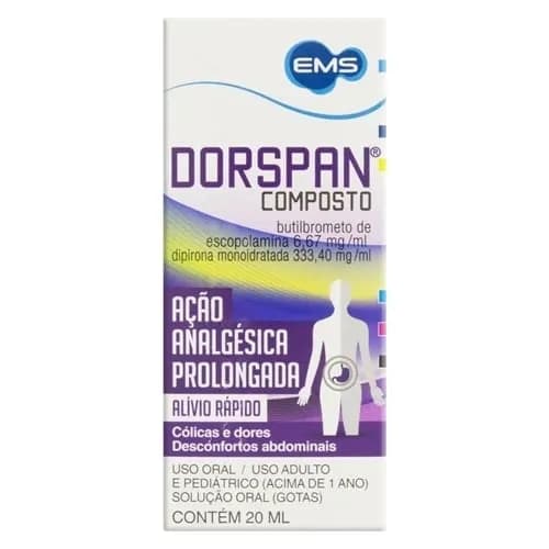 Imagem de Dorspan Composto 6,67mg/mL + 333,4mg/mL, caixa com 1 frasco gotejador com 20mL de solução de uso oral