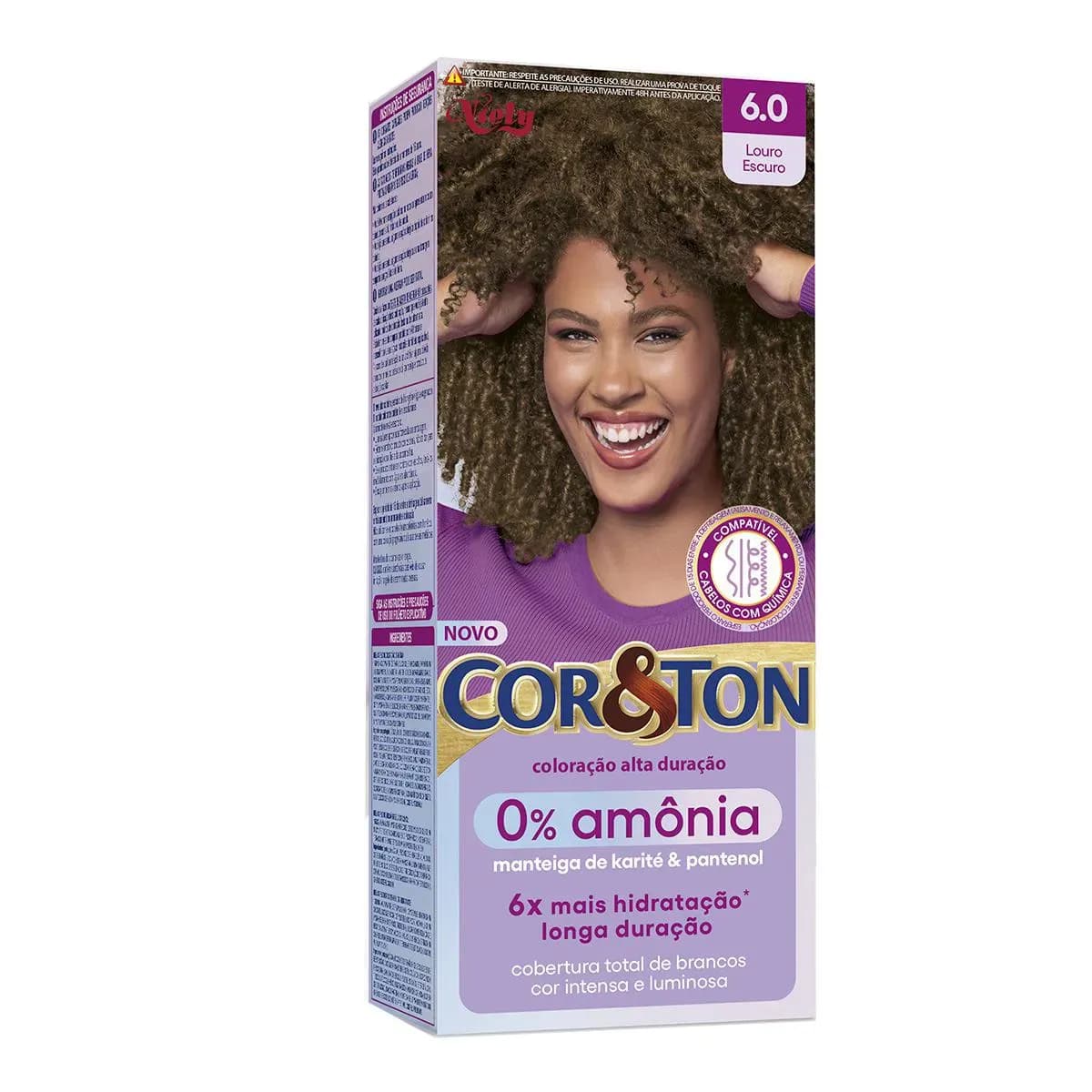 Imagem de Tinta de Cabelo Permanente Cor&Ton Niely 0% Amônia - 6.0 Louro Escuro