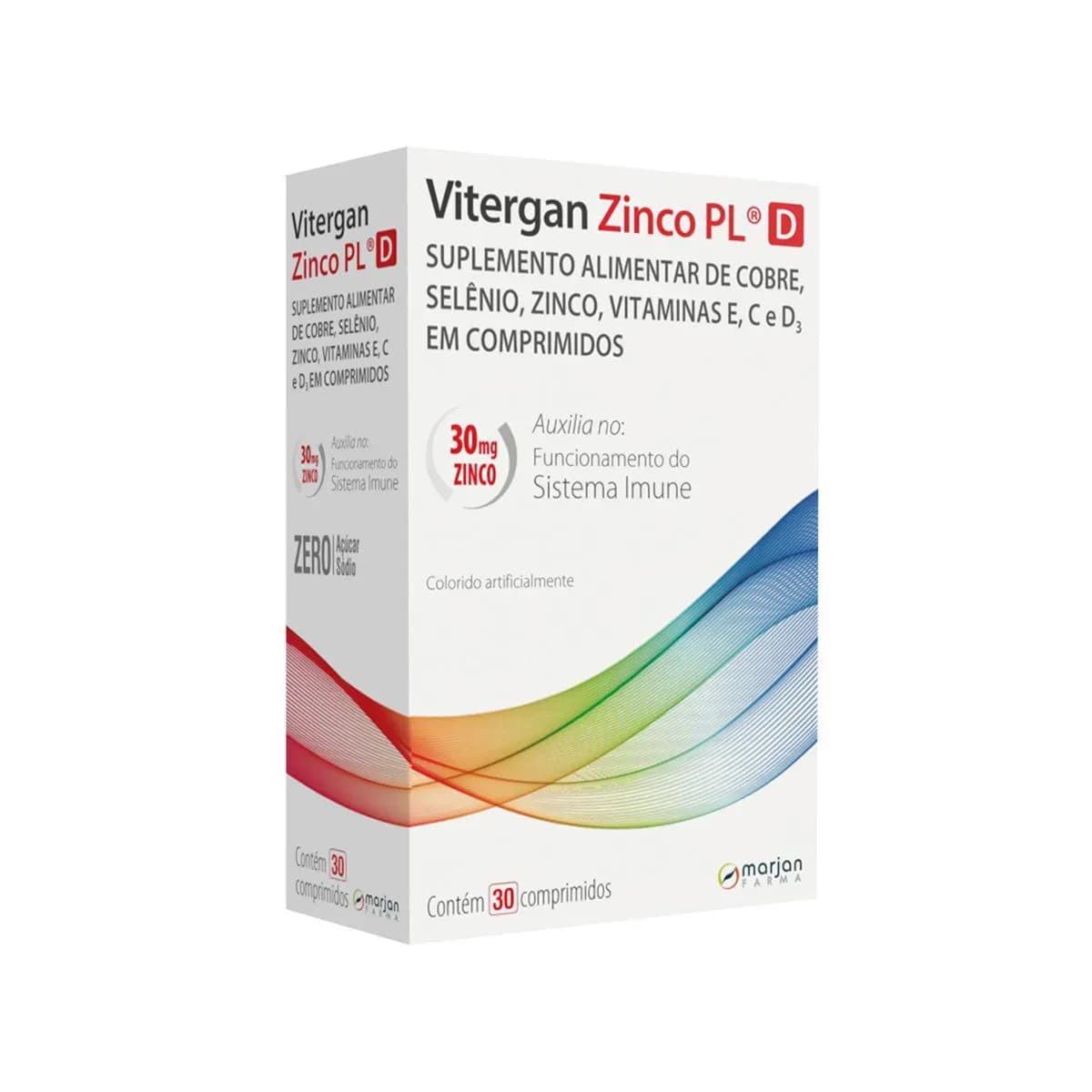 Imagem de Polivitamínico Vitergan Zinco PL D 30 comprimidos