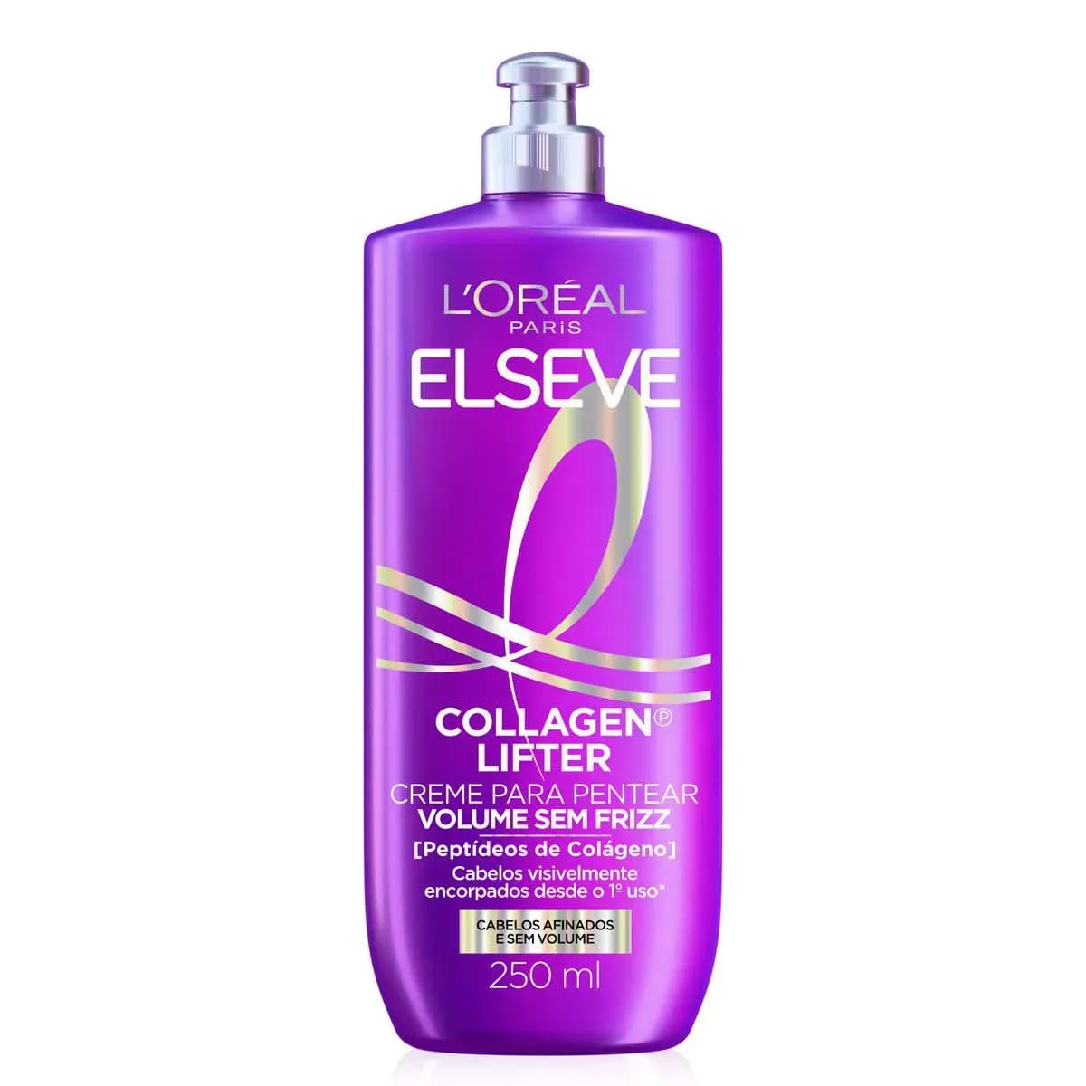 Imagem de Creme para Pentear Volume Sem Frizz Elseve Colágeno Lifter Definição e Volume com Peptídeos de Colágeno 250ml