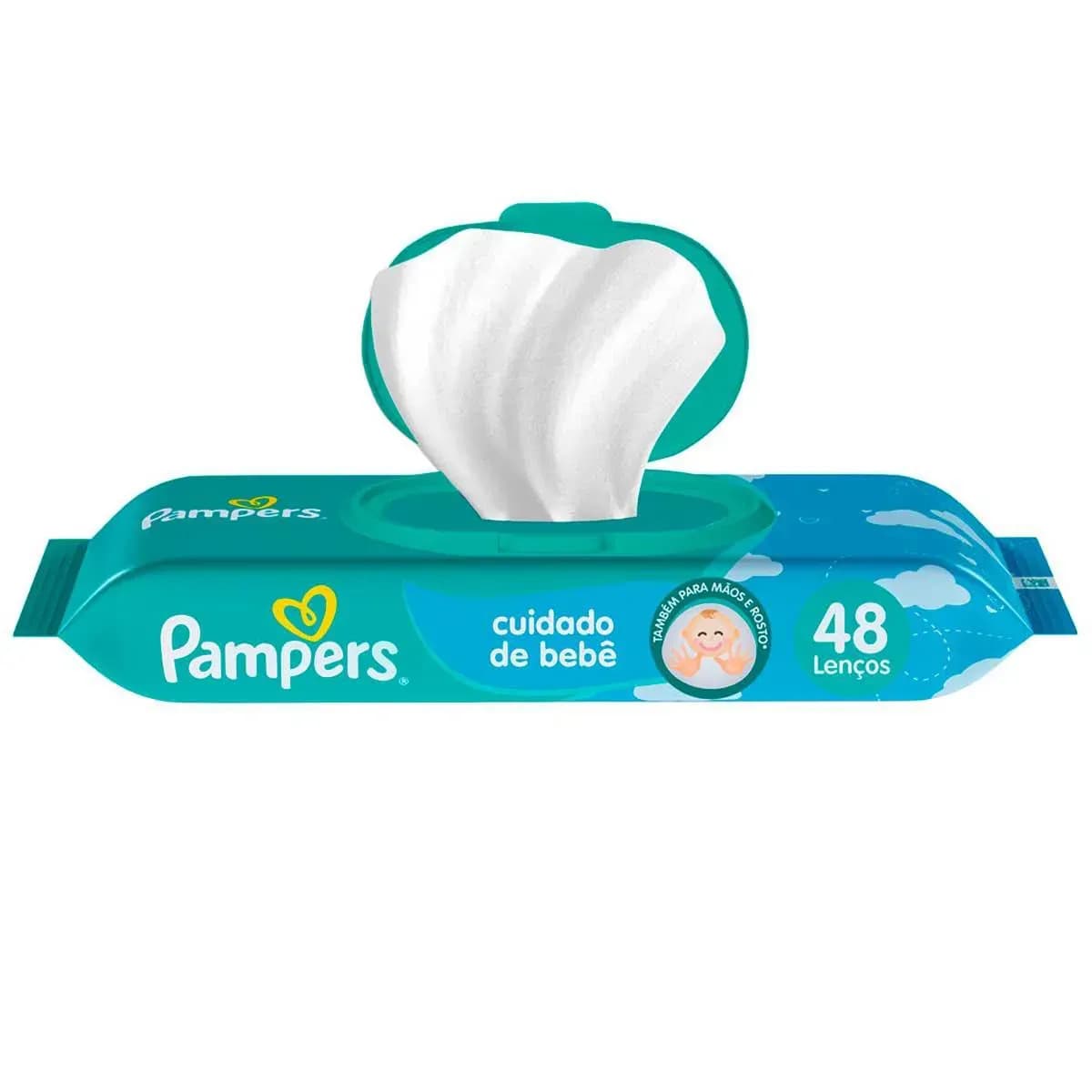 Imagem de Lenço Umedecido Pampers Cuidado de Bebê 48 unidades