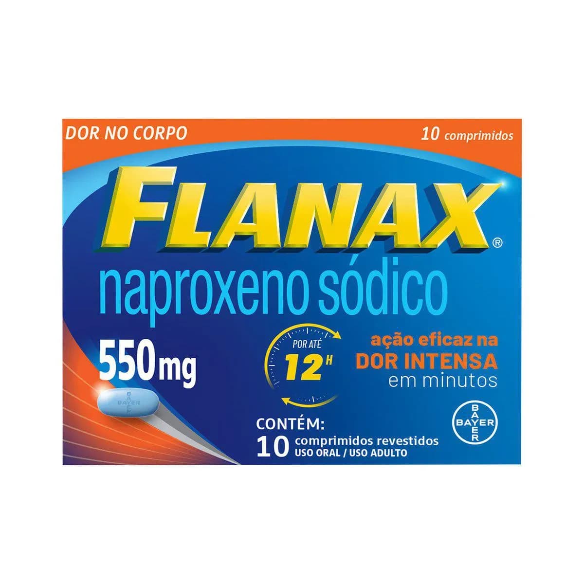 Imagem de Flanax Naproxeno Sódico 550mg 10 comprimidos