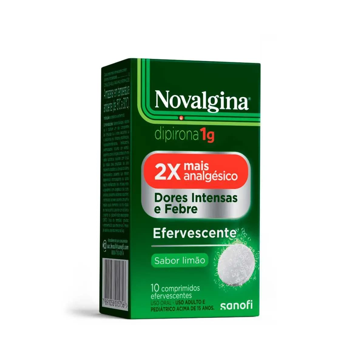 Imagem de Novalgina Dipirona 1g 10 comprimidos efervescentes