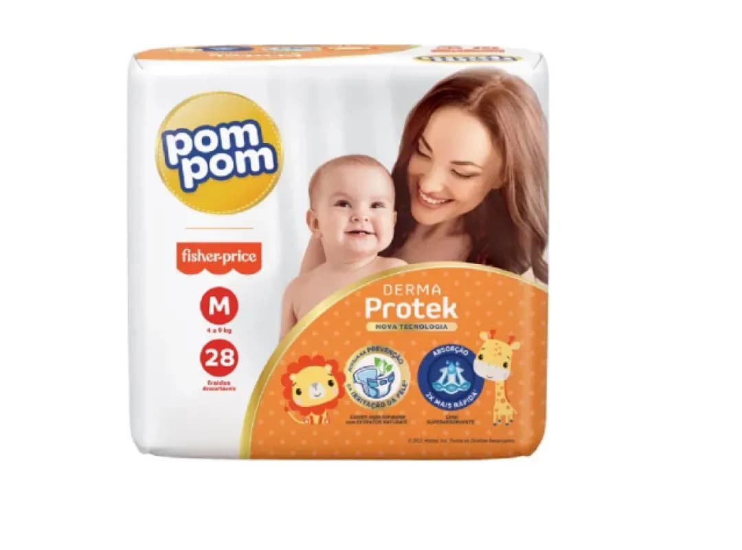 Imagem de Fralda Pom Pom Derma Protek Jumbo M 28 unidades