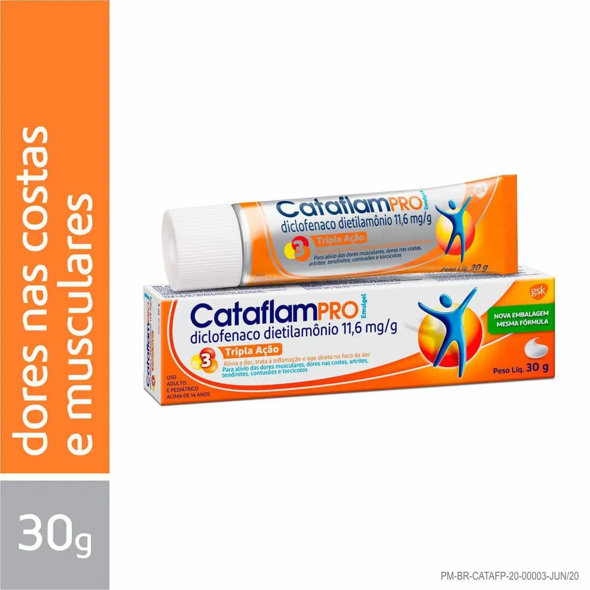 Imagem de CataflamPRO Diclofenaco Dietilamônio 11,6mg/g Emulgel 30g