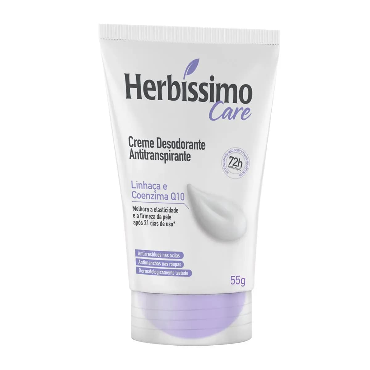 Imagem de Desodorante Antitranspirante Creme Herbíssimo Care Linhaça e Coenzima Q10 72h 55g