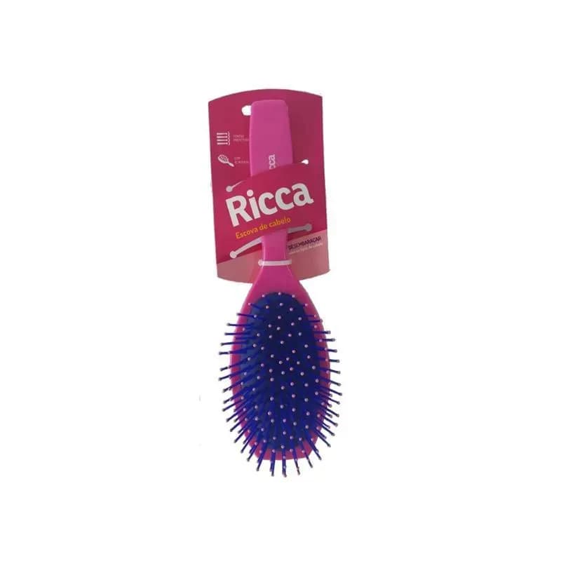 Imagem de Escova Oval Almofadada Ricca Pink Cod. 2427