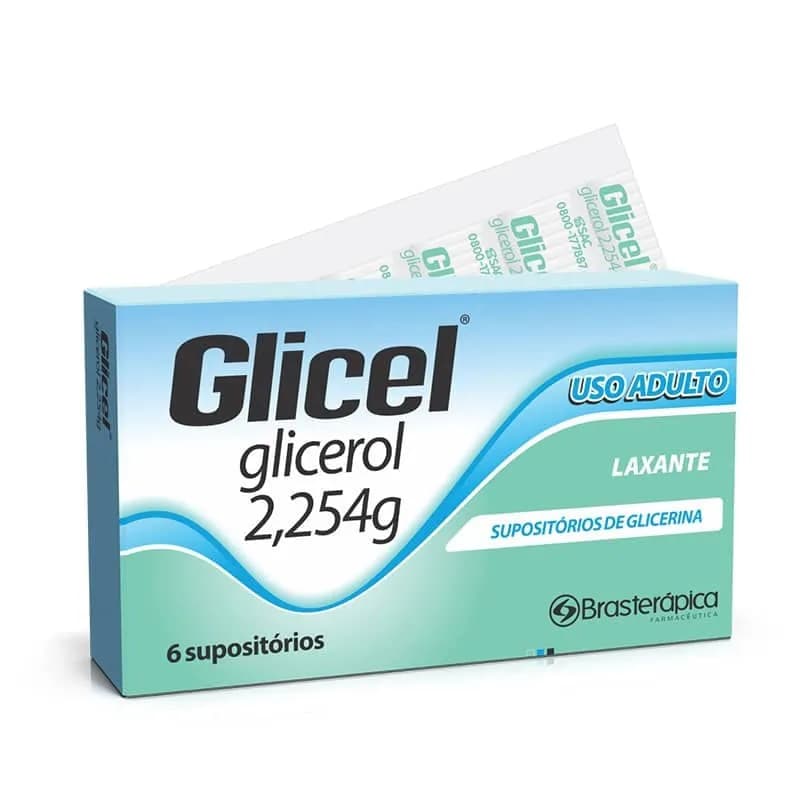 Imagem de Supositório de Glicerina Glicel Adulto 6 unidades Brasterapica