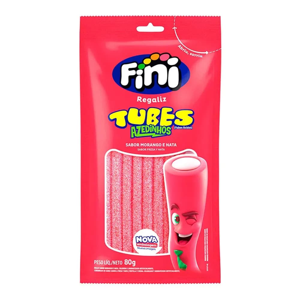 Imagem de Bala Fini Tubes Morango Cítrico 80g