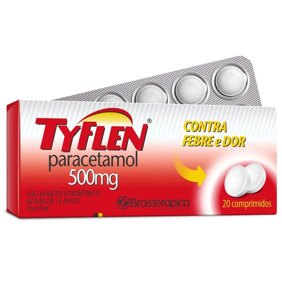 Imagem de Tyflen Paracetamol 500mg 20 comprimidos Brasterapica