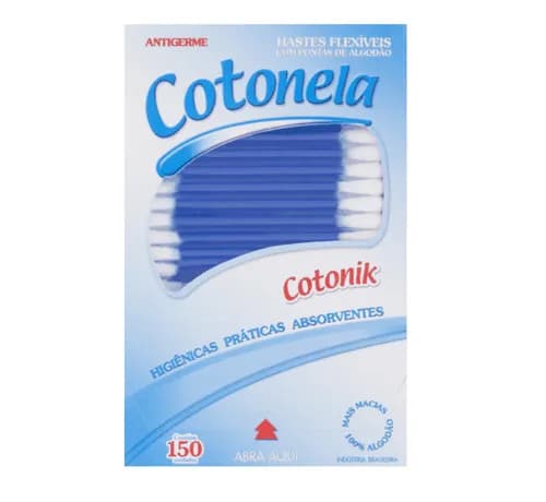 Imagem de Hastes Flexíveis Cotonela azul com 150 unidades