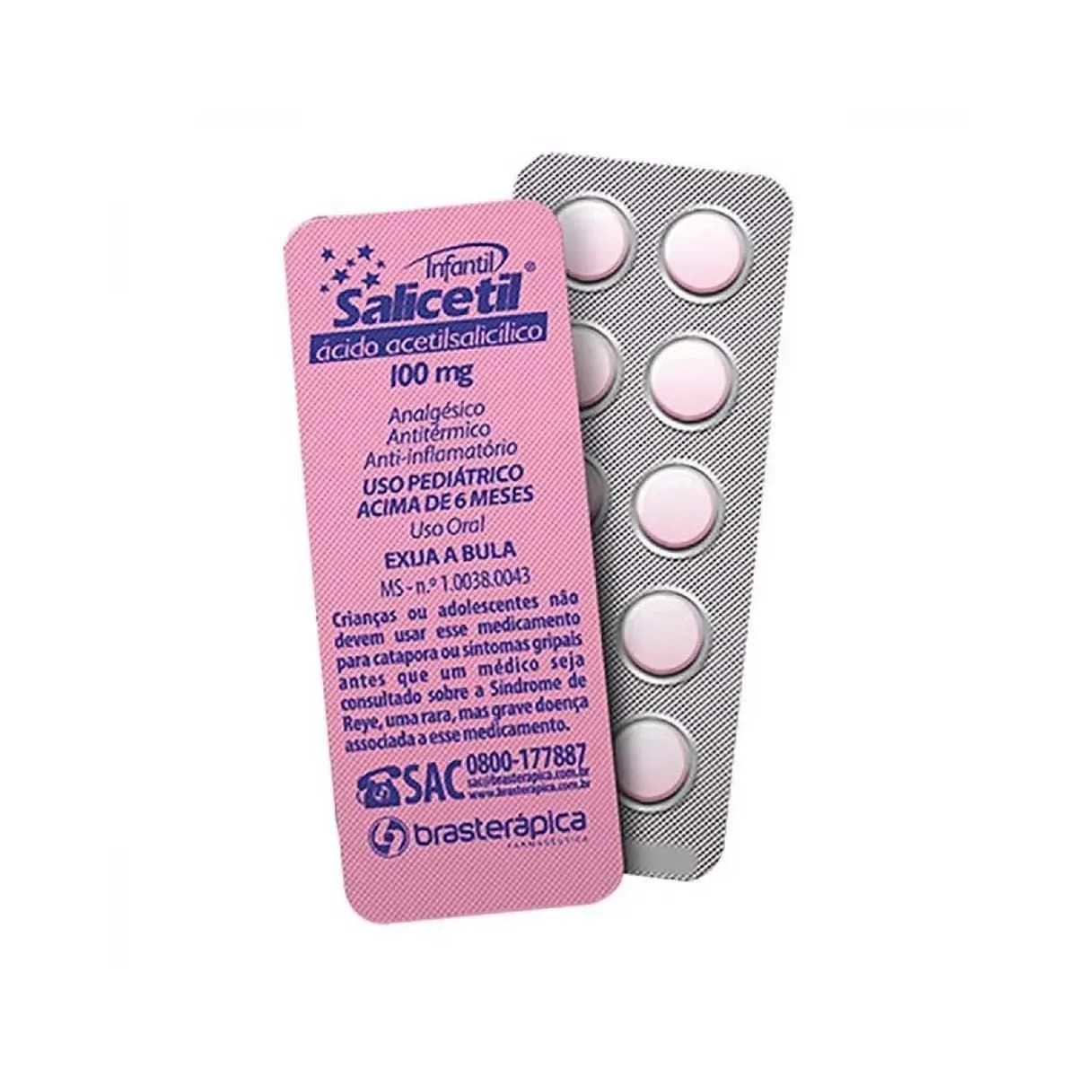 Imagem de Salicetil Ácido Acetilsalicílico 100mg 10 comprimidos