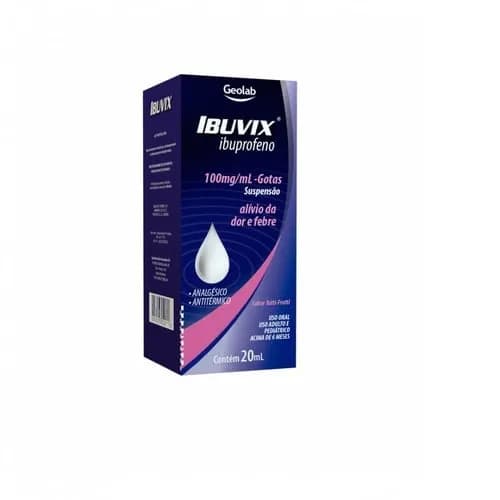 Imagem de Ibuvix Gotas 100mg/mL, caixa com 1 frasco gotejador com 20mL de suspensão de uso oral