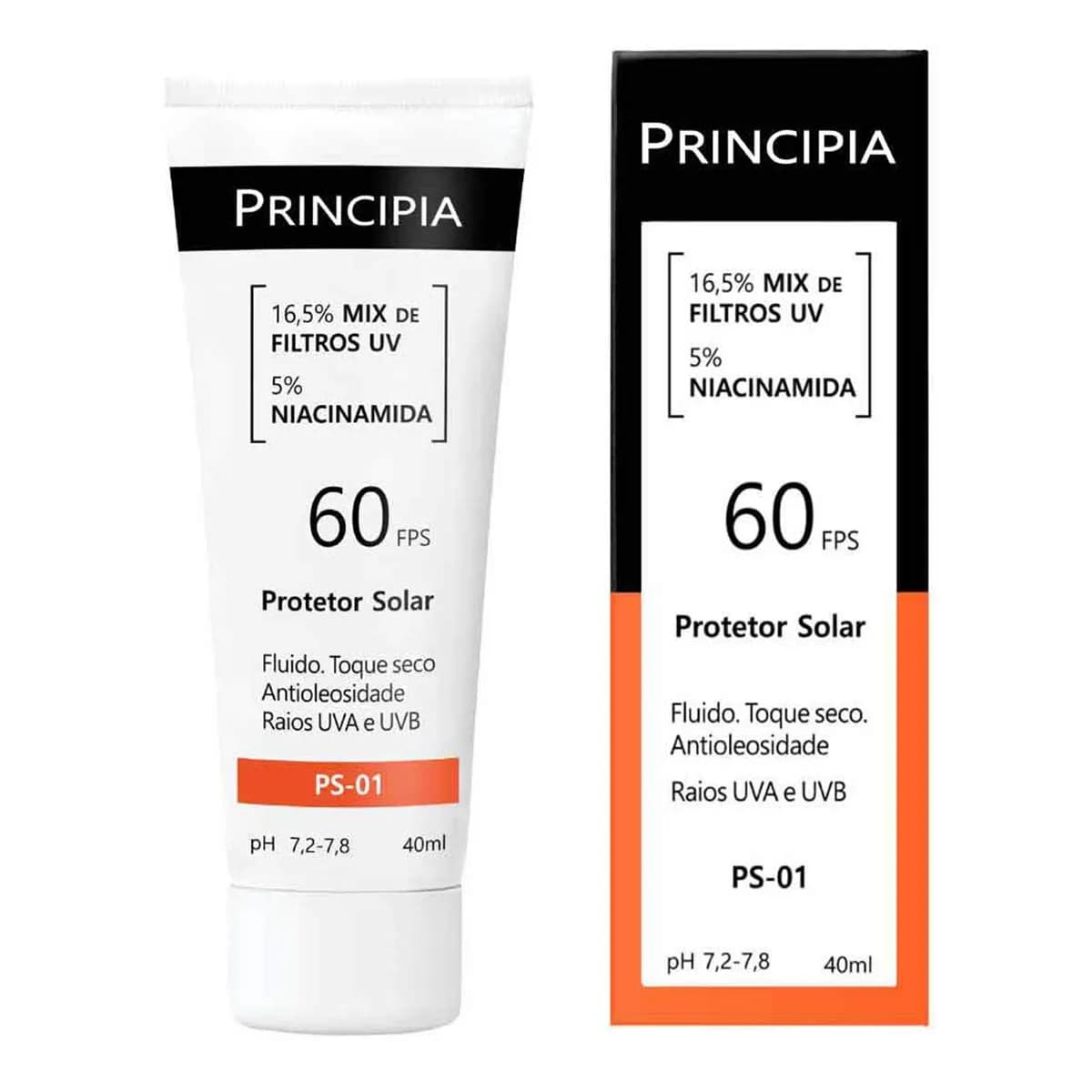 Imagem de Protetor Solar Facial Principia FPS 60 PS-01 Antioleosidade 40ml Fluido