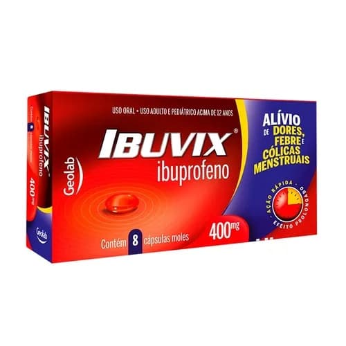 Imagem de Ibuvix Cápsula 400mg, caixa com 8 cápsulas moles