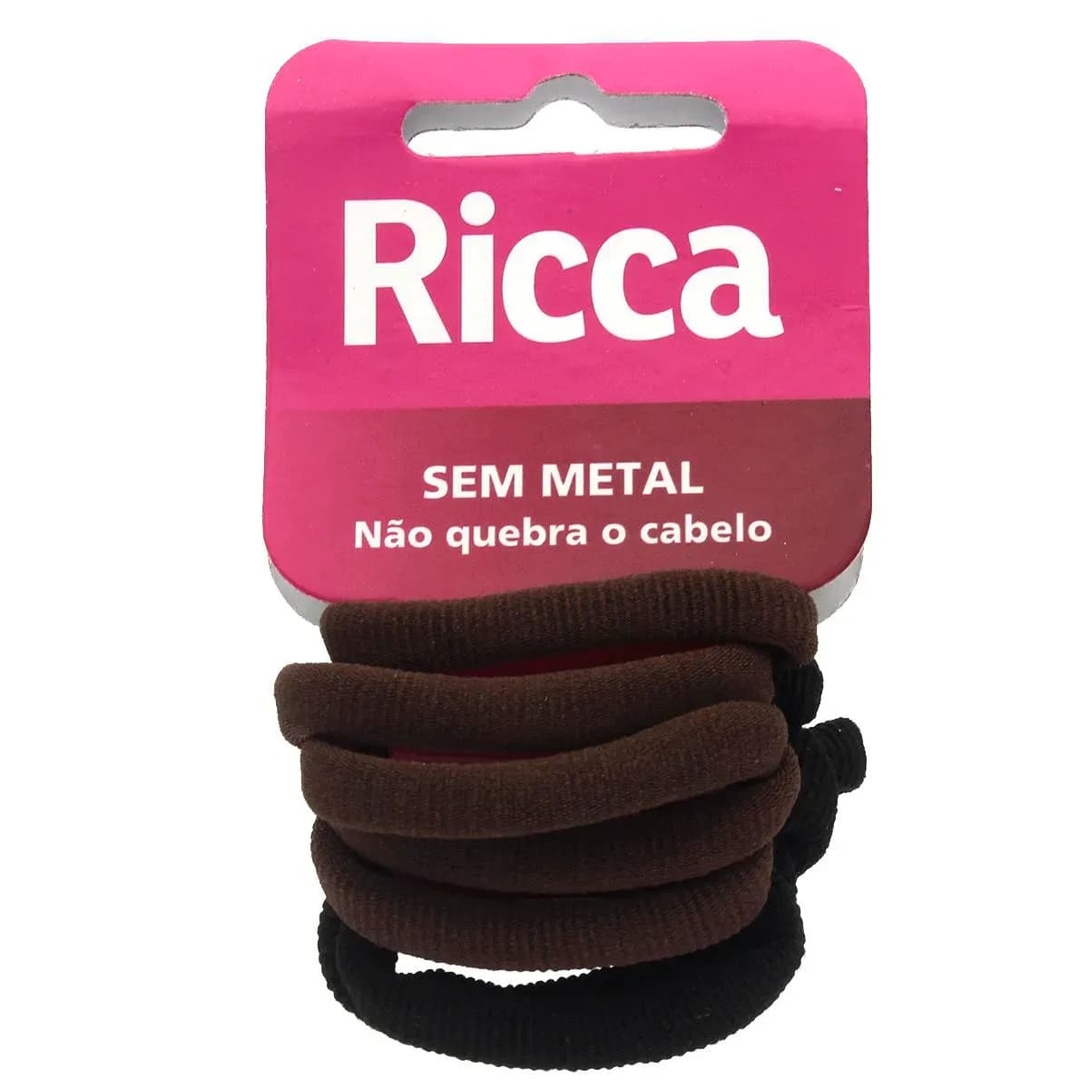Imagem de Elástico de Cabelo Ricca Sem Metal 15mm 6 unidades